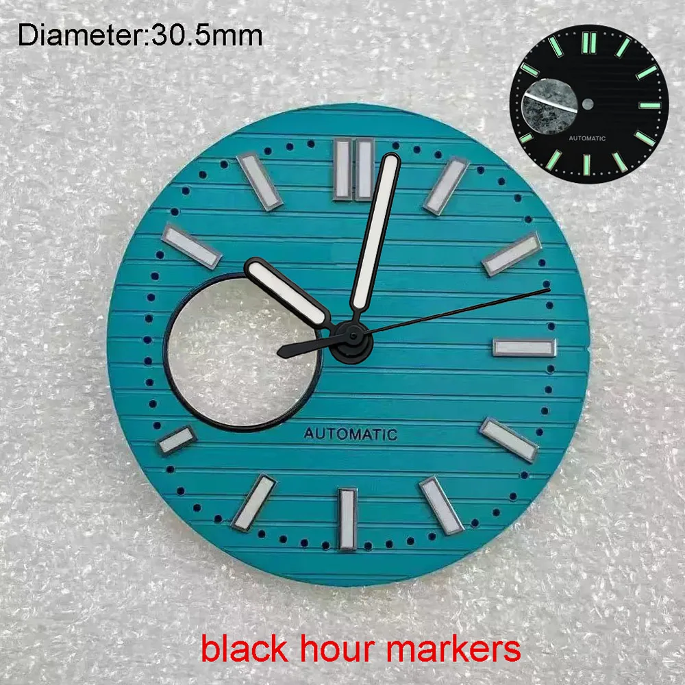 30.5mm NH38 S Logo Dial Tiffa Blue Brown Open Heart Dial for NH38 Movement Skeleton Nautil S Dial 5811/1G-001 Modification Parts
