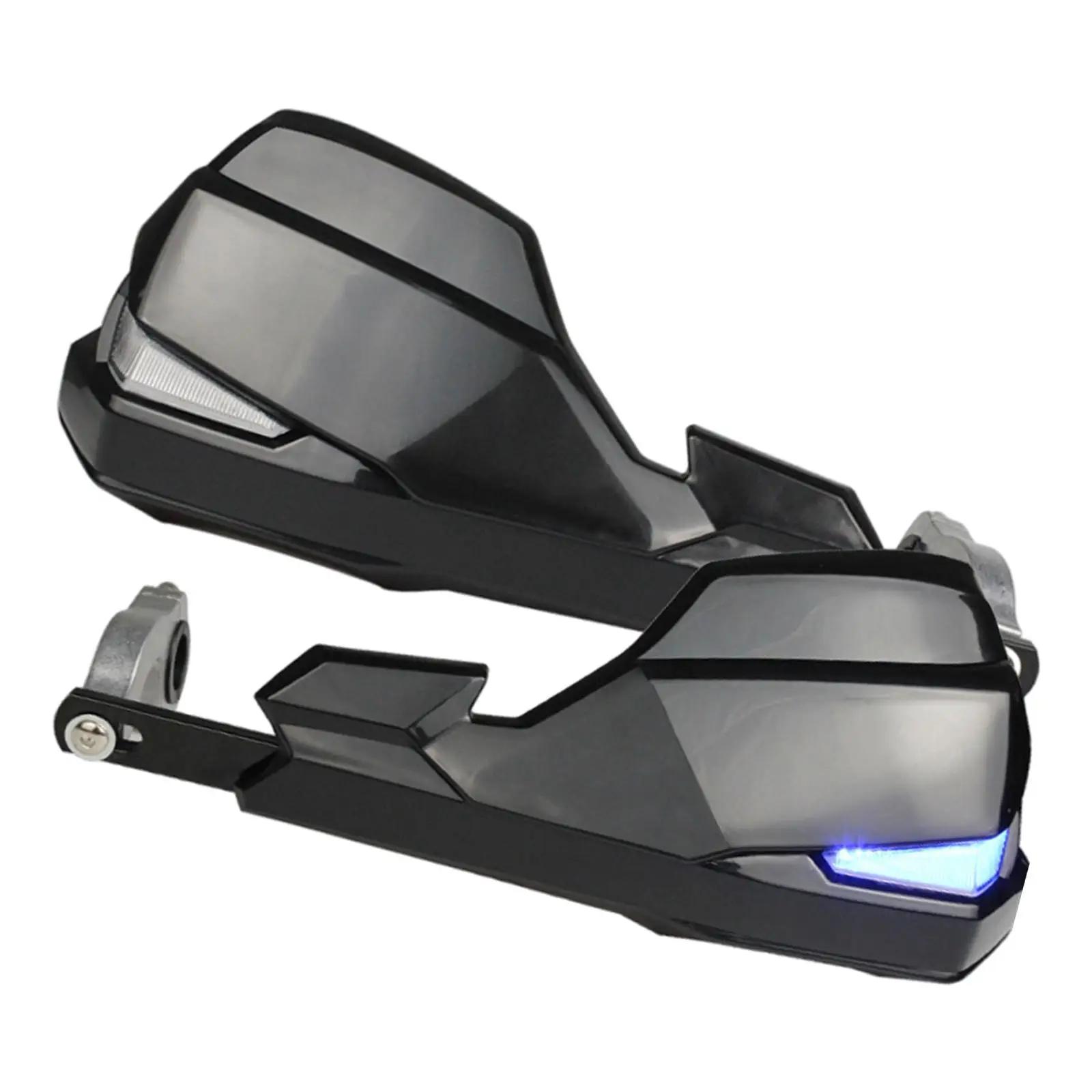 Set of 2 Motorcycle Handle Bar Handguard Wind Shield Kit with LED Lamp with Turn