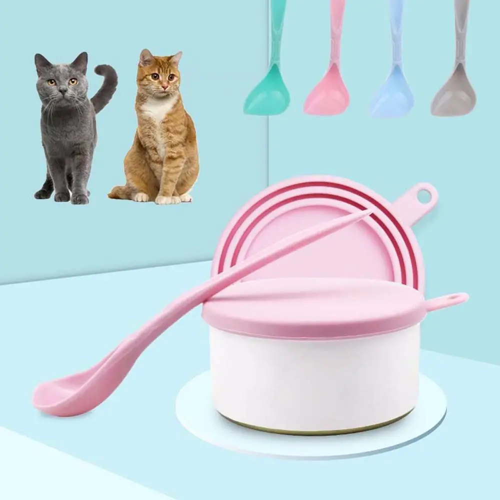 Silicone 3 In 1 Kitten Pet Supplies Jar Mixing Seal Cover Cat Feeding Shovel Food Can Lid Dog Food Scoop