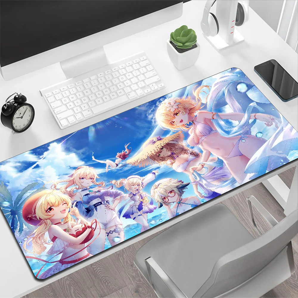 Genshin Impact Jean Large Mouse Pad Gaming Mouse Pad PC Gamer Computer Mouse Mat Big Mousepad XXL Keyboard Desk Mat Mause Pad