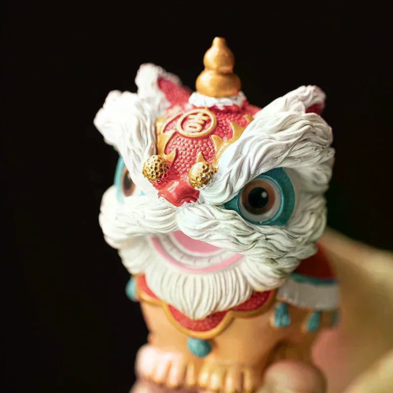 Color-changing Tea Pet, Lion Dance, Auspicious Tea Table Decoration, Lion Dance, New Chinese Style Home Tea Pet, Lucky Doll