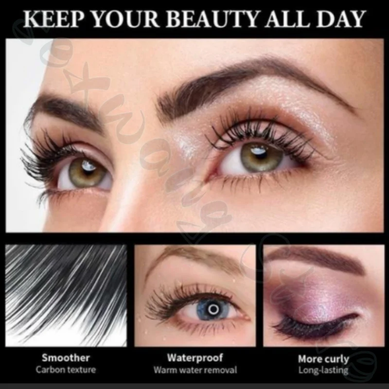 QICIY Wimperntusche wasserfest, nicht leicht zu verblassen, dick, schlank, langanhaltende Locke, natürliches Make-up ohne Verschmieren, Wimpernbasiscreme