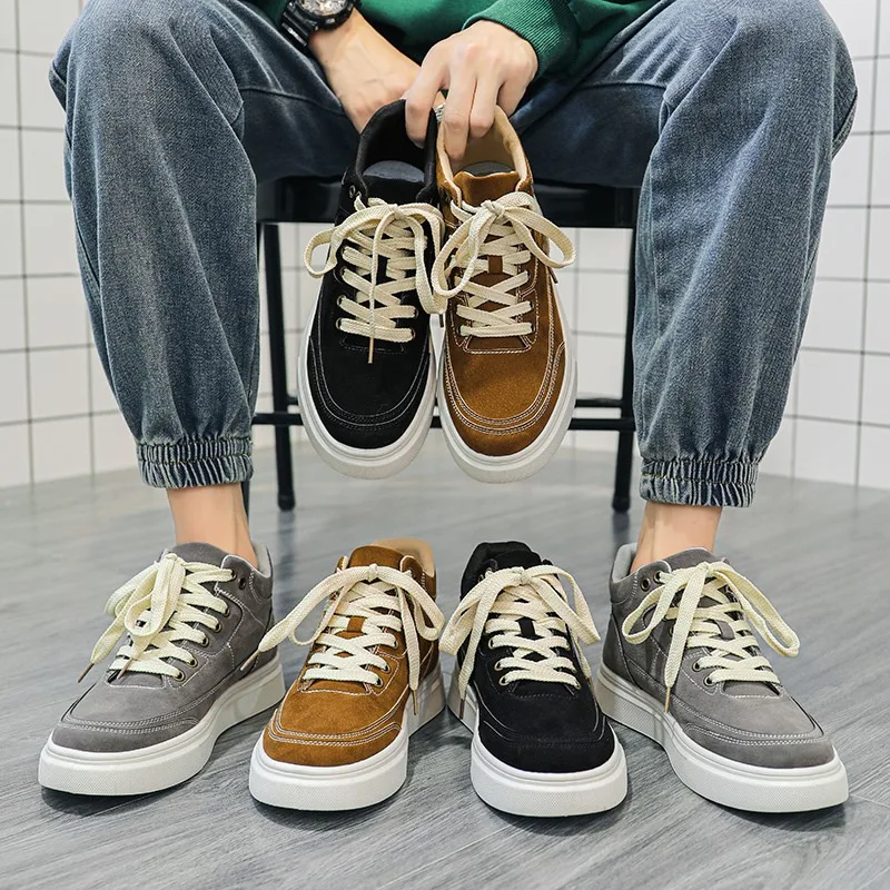 2022 Japanese Harajuku Shoes Canvas Sneakers Men High top Skateboard Shoes Men Platform Flat Sneakers Breathable Mens Trainers