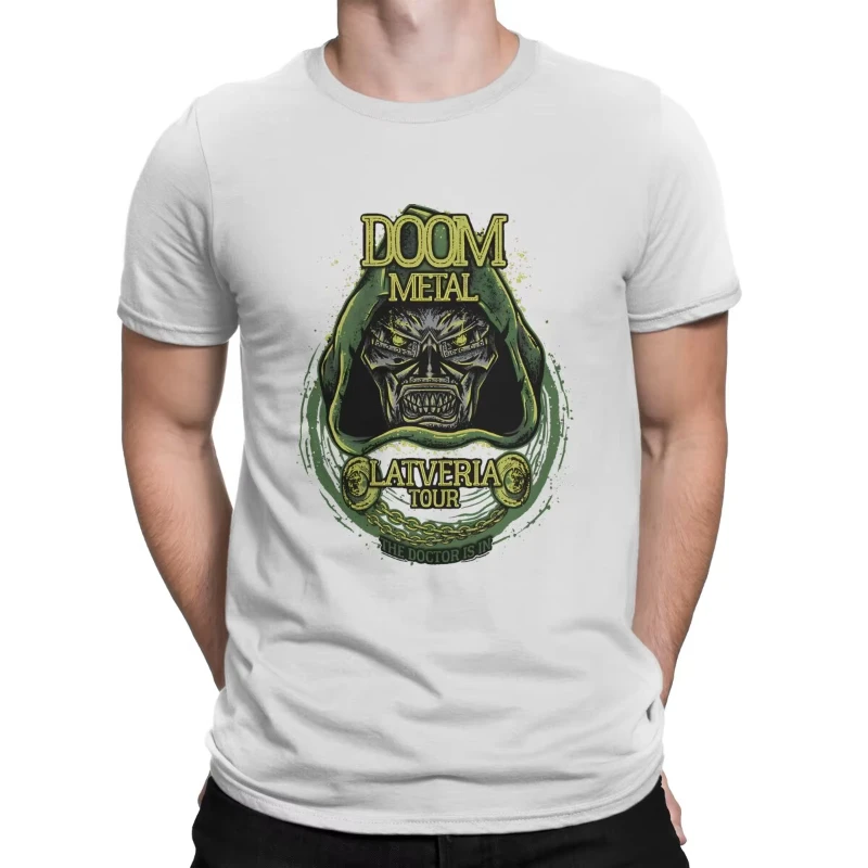 

Men's T-Shirts Doom Metal Fashion 100% Cotton Tee Shirt Short Sleeve Marvel Doctor Doom T Shirt Round Neck Tops Graphic