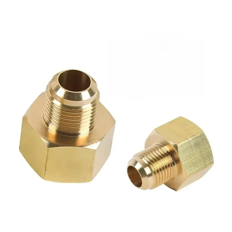 

Латунный переходник для газового соединения. SAE3/8 дюйма с внутренней резьбой на 7/16-20UNF (SAE1/4 дюйма), переходник для труб с наружной резьбой, фитинг для медной трубки