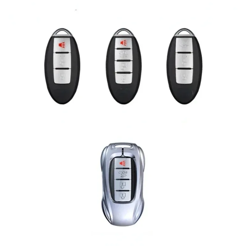 For Infiniti Q50L QC50 Q70L QX60 Q50 QX70 QX30 Zinc Alloy Silver Car Key Case Keyless Cover Key Shell Interior Car Accessories view 2