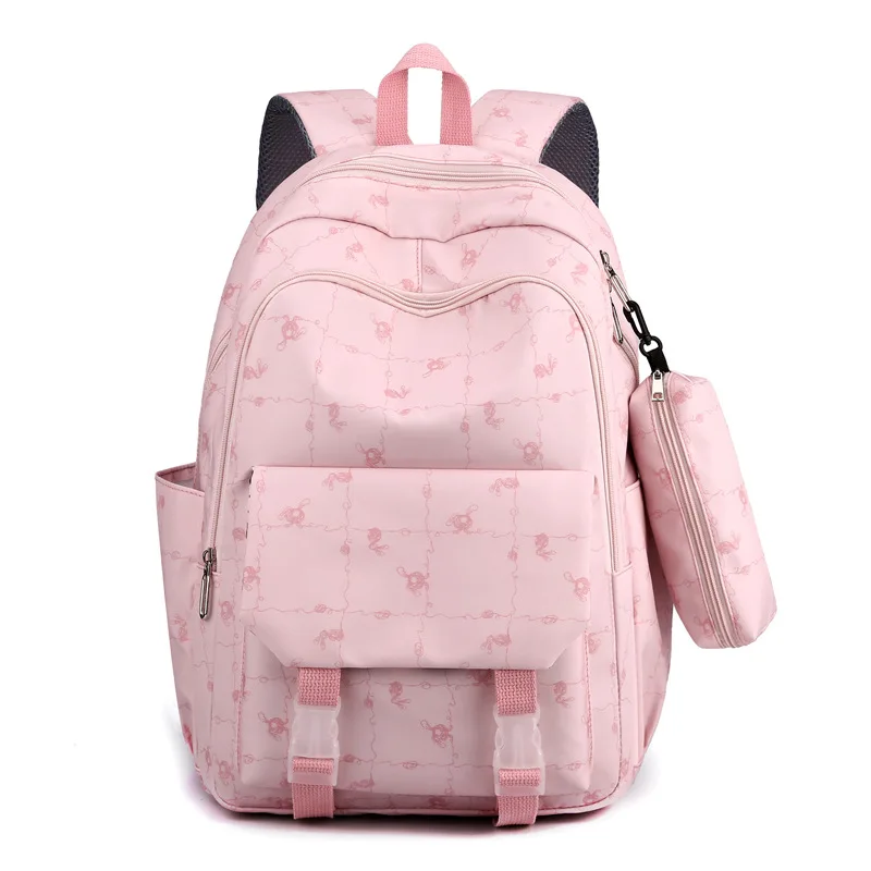 Kawaii Kinder Schul rucksäcke leichte wasserdichte Grundschüler Schult asche mit Feder mäppchen Set süße Kinder Umhängetaschen