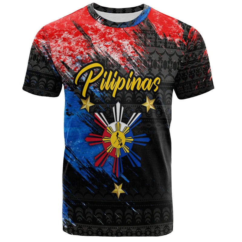 3D Printing Philippines Filipinos Emblem T Shirt Philippines Tribal Styles Graphic Tee Shirts Kid Fashion Vintage Short Sleeves