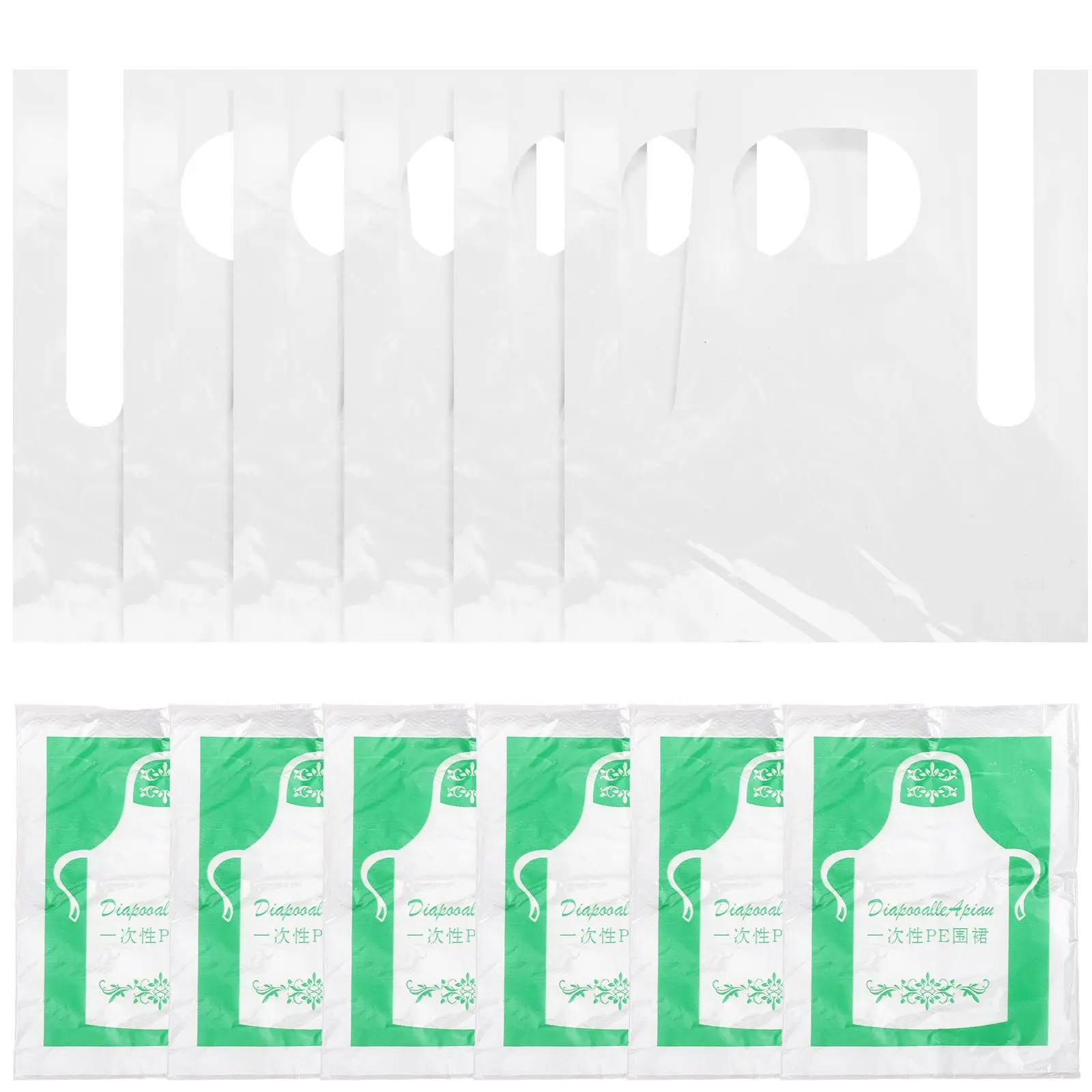 

50 Pcs Kids Apron Children Painting Oil Proof Thickened PE Material Lightweight Toddler Cooking Eating Picnic Dustproof