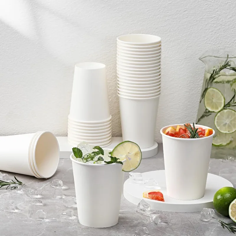 

1200 Pack 8 oz Paper Coffee Cups, Disposable White Paper Hot/Cold Beverage Drinking Cup for Water, Juice, Coffee, Tea