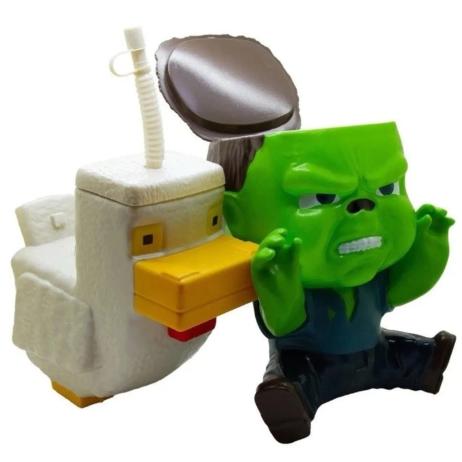 

Zombie Chicken Knight Movie-Themed Popcorn Bucket & Cup Set, Reusable Snack Container, Novelty Party Gift with Creative Design