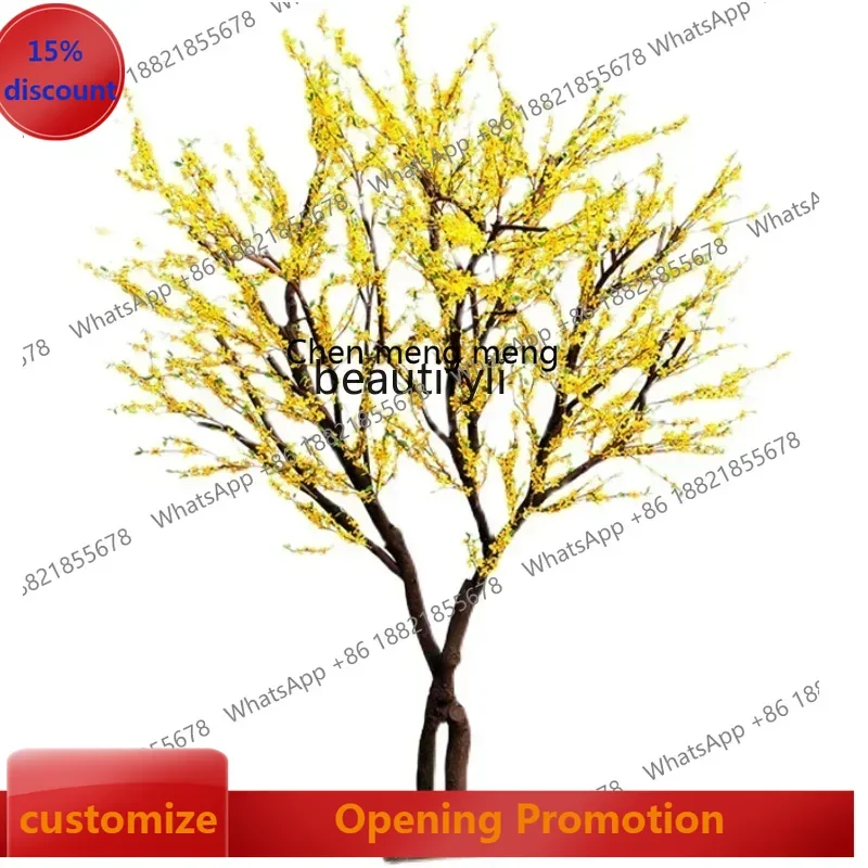 ss7486 new styleSimulation Winter Jasmine Tree Yellow Plant Fake Trees Large Indoor Living Room Ground Floriculture Happiness Tr