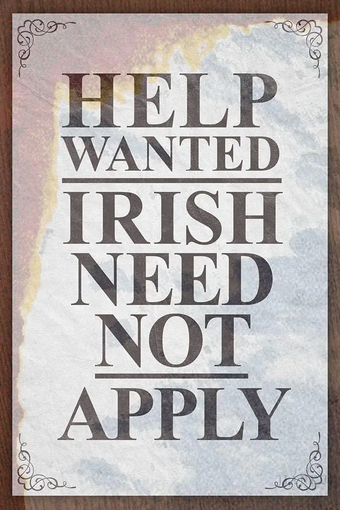 e1,Help Wanted Irish Need Not Apply Vintage Metal Aluminum Tin Sign Door Signs Exterior Home Cave Garage bar Country Poster Club