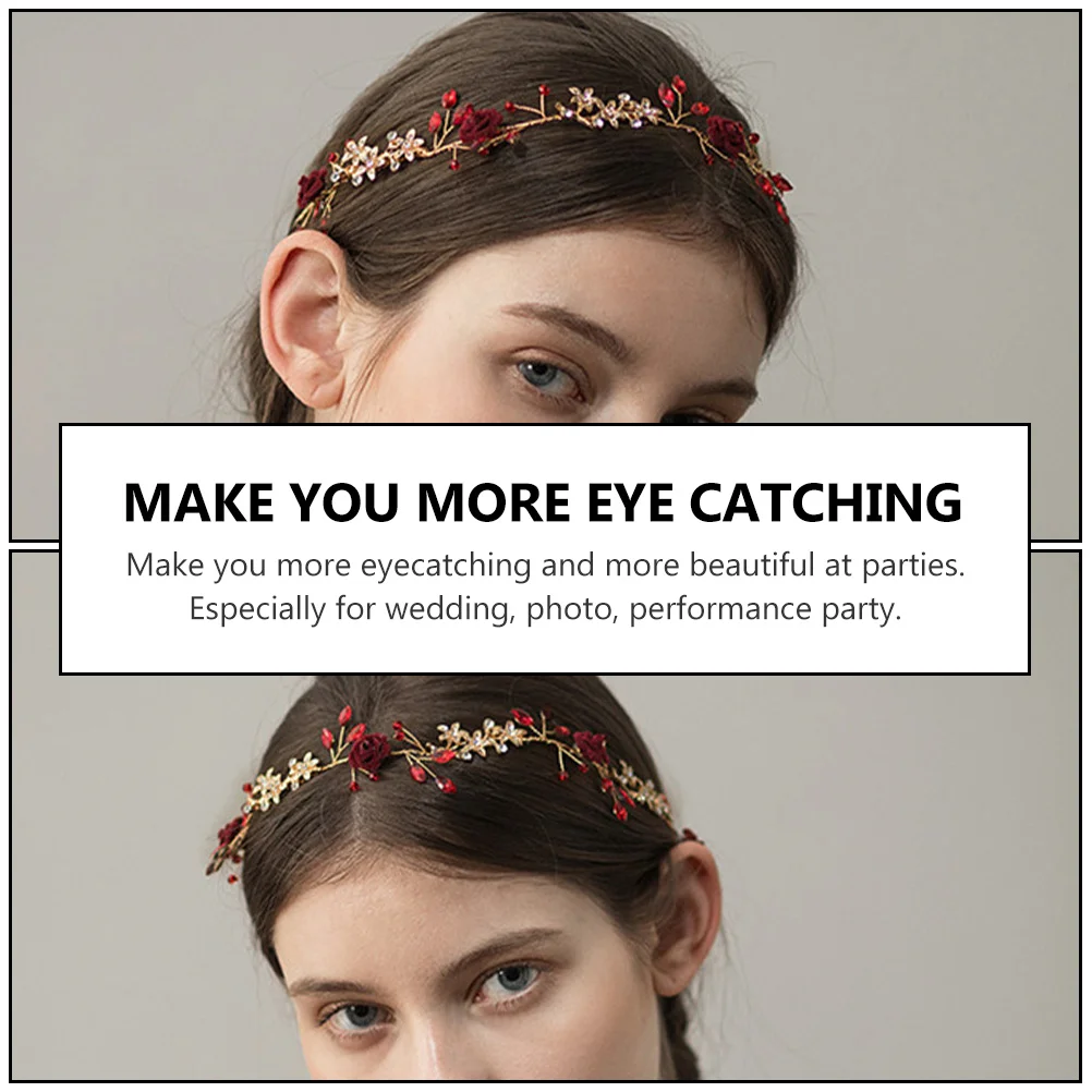 1 قطعة عقال الزفاف الزهور هيرباند للحزب التصوير الدعامة حجر الراين غطاء الرأس الزفاف الديكور الزفاف