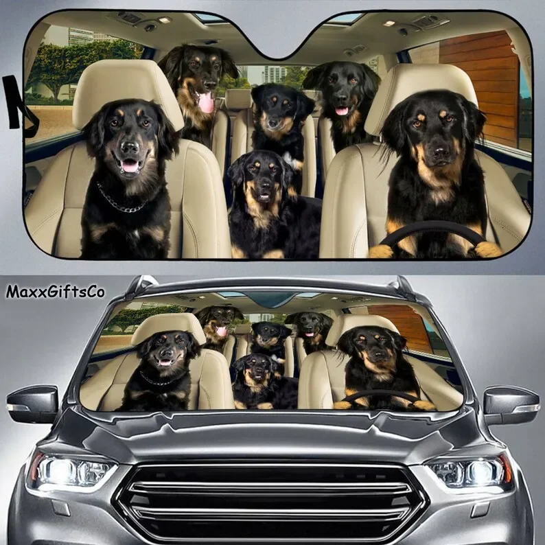 Hovawart Car Sun Shade, Hovawart Windshield, Dogs Family Sunshade, Dog Car Accessories, Car Decoration, Gift For Dad, Mom