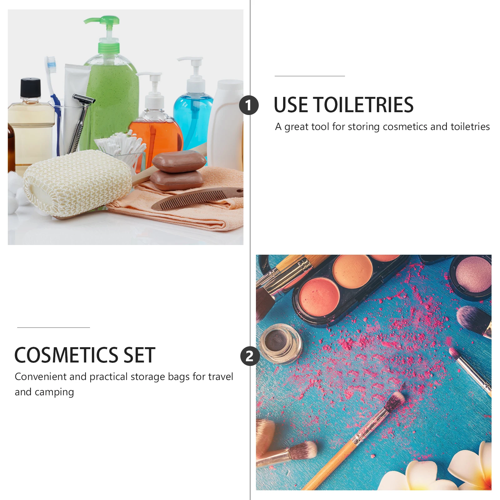 

1pc Waterproof Toiletry Bag Portable PVC Storage Pouch Makeup Travel Bag Toiletries Organizer Bathroom Accessories