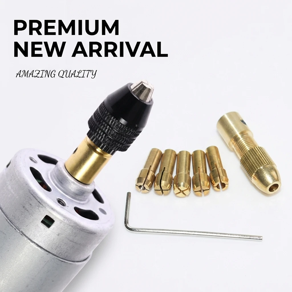 Mini Drill Chuck Brass Self-Tightening 4-Claw Collet for Electric Grinder Hand Drill Rotary Tool Accessories