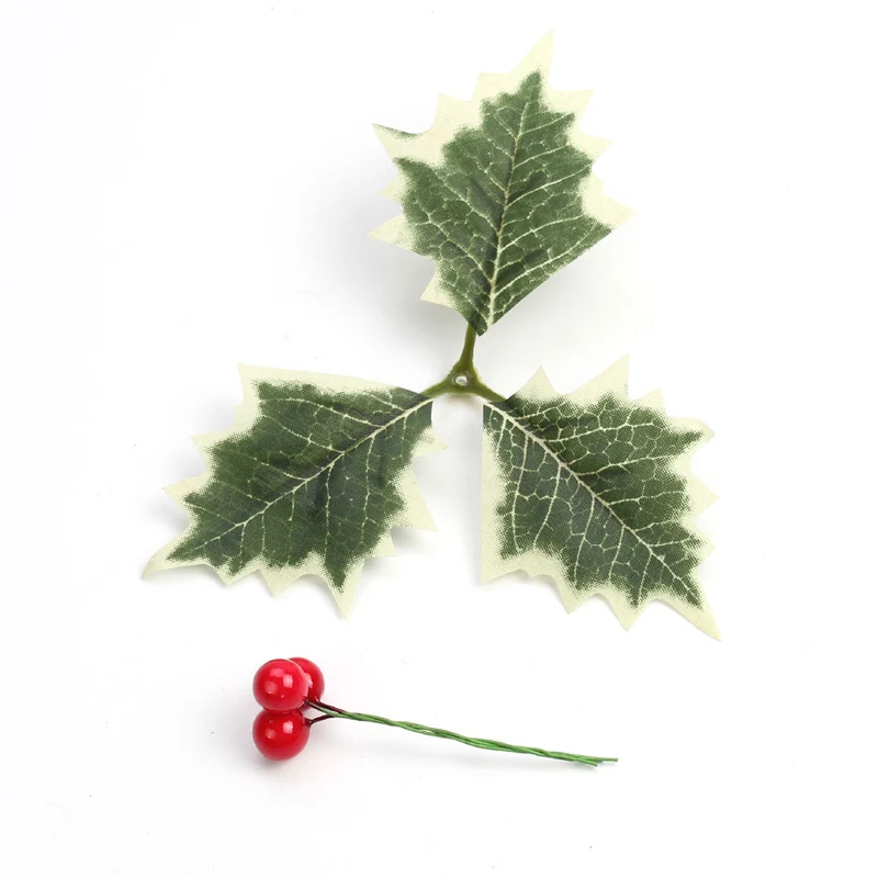 (10 Pcs/pack)13cm Leaves Berry Christmas Berries Artificial Fruit Decorations Xmas Tree Accessories Parties Christmas Gifts