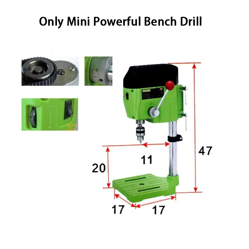 BG-3306 Variable Speed Mini Benchtop Wood Lathe Micro Woodturning Lathe Grinding Polishing Beads Drill Rotary Tool Set