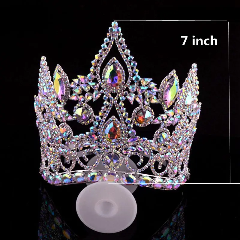 New Luxury Pageant Tiaras And Crowns Countoured Band Beauty Queen Head Crown