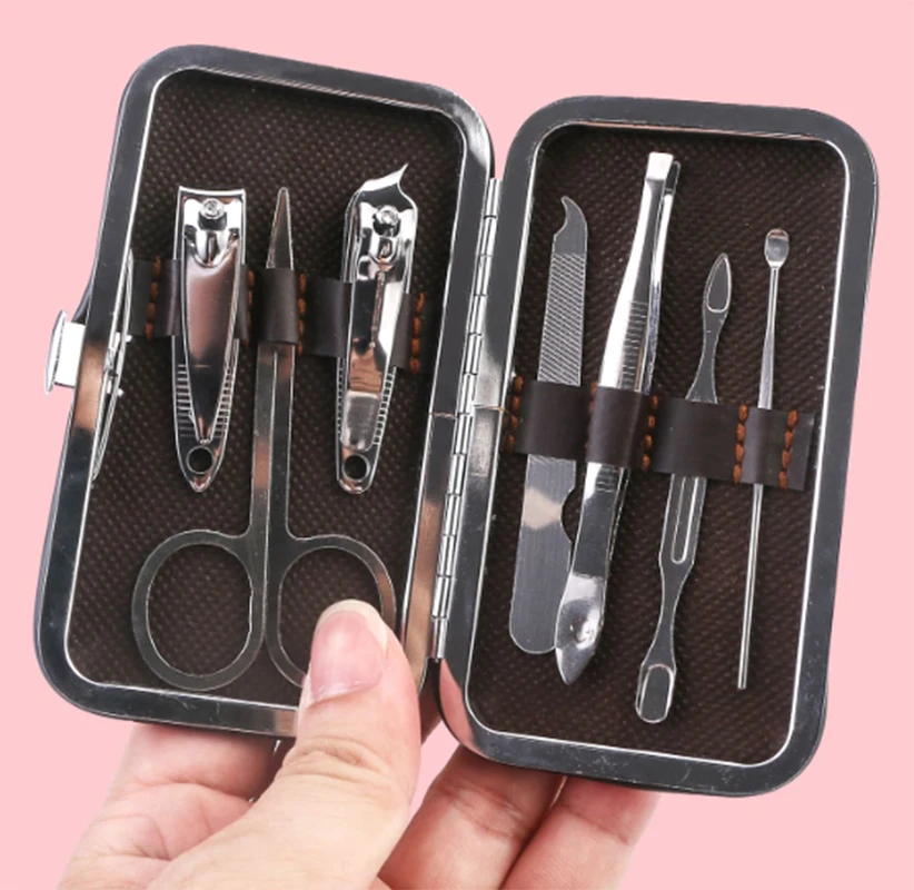 Nail Clippers 7-Piece Nail Tool Set Nail Clipper Manicure Beauty Stainless Steel Trimming Eyebrow Clip Acne Needle Ear Spoon