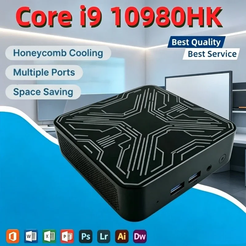New High Performance Mini PC Core i9 10980HK 16GB RAM 1TB 2TB SSD 4K HD Gaming Desktop Portable Gamer Computer