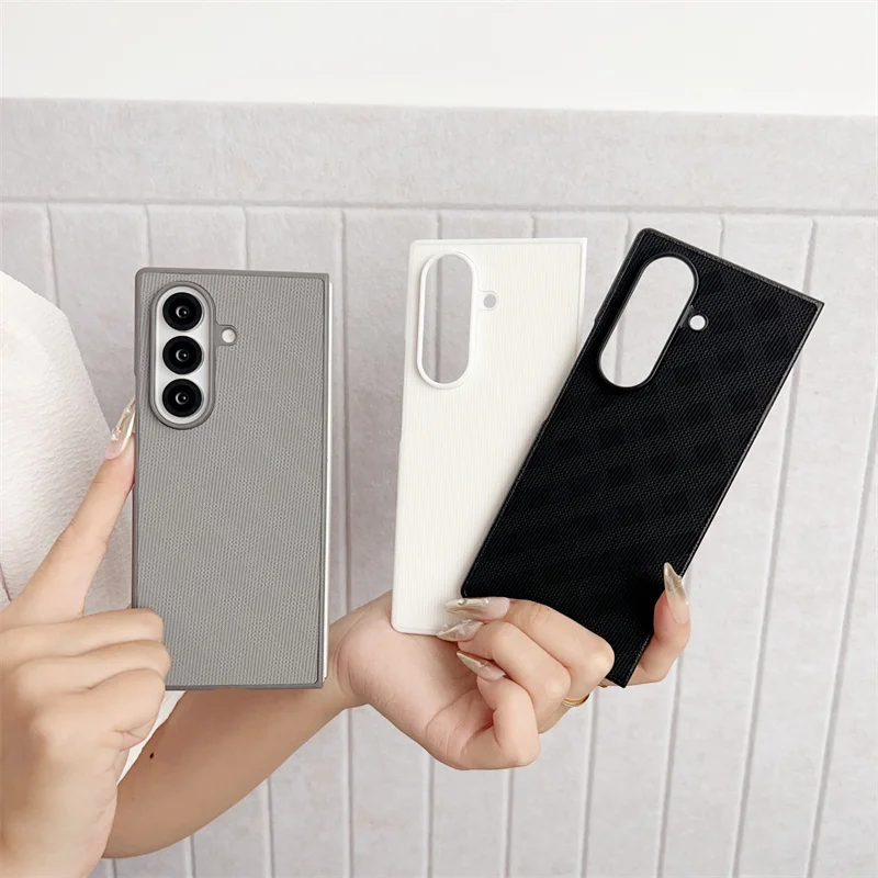 

Роскошный кожаный магнитный полупакет чехол для телефона Samsung Galaxy Z Fold 7, 6, 5, 4, защитный чехол Magsafe с беспроводной зарядкой