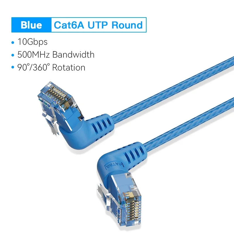 Ventie CAT6A Ethernet-kabel 10Gbps 90/360 Graden Rotatie CAT 6A Slanke Netwerken Internet Lan-snoer voor PC PS4 Router RJ45 Kabel