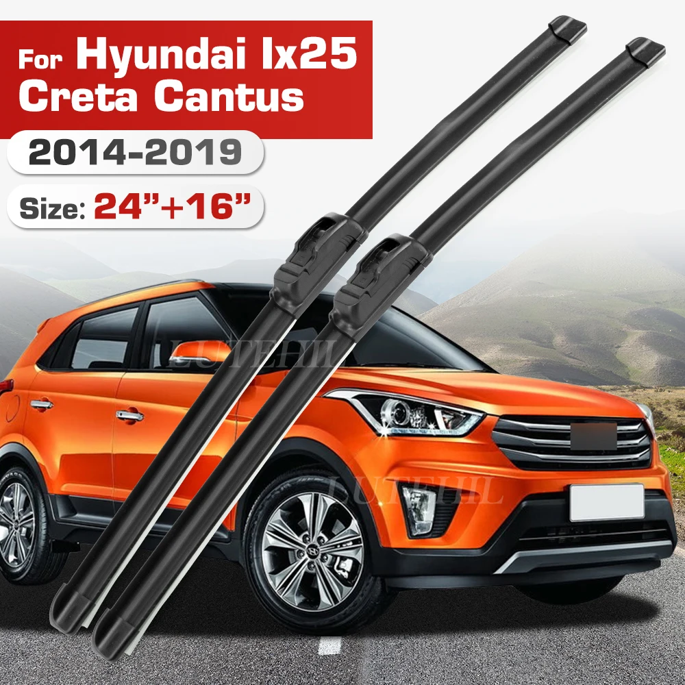 Wischer Für Hyundai Ix25 Creta Cantus 2014-2019 2015 2016 2017 2018 Front Klingen Windschutzscheibe Windschutz Fenster Pinsel 24 "+ 16"