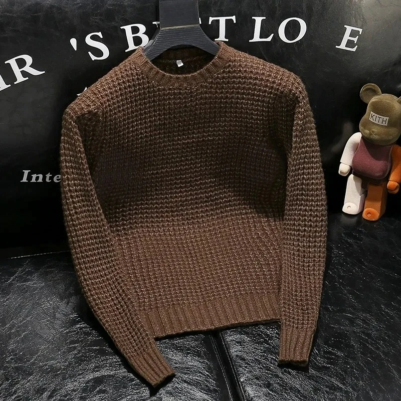 Autunno Inverno Nuovo originale manica lunga O-Collo Waffle maglione lavorato a maglia Cappotto pullover casual allentato giapponese moda uomo
