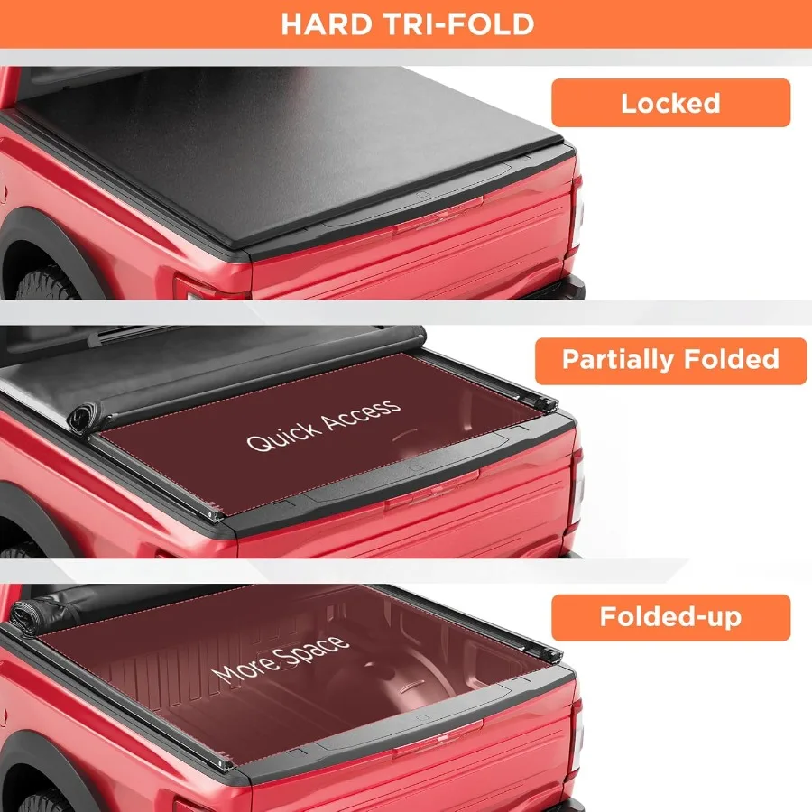 غطاء تونيو لسرير الشاحنة القابلة للطي الناعم لـ 20162023 تاكوما مع سرير 5 بوصة 60 ونظام مسار OE يقدم وصولًا سهلًا لحماية الطقس #4