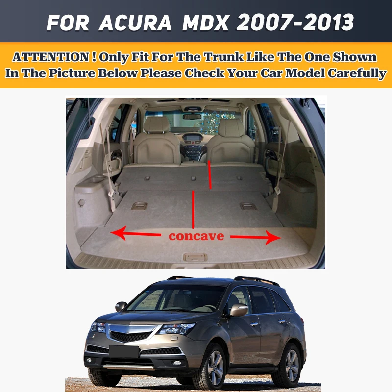 SWEPPAD For Acura MDX 7-Seat 2007-2013 12 11 10 09 Car Trunk Mats Carpet Cargo Liner Car Backrest Pad Interior Accessories