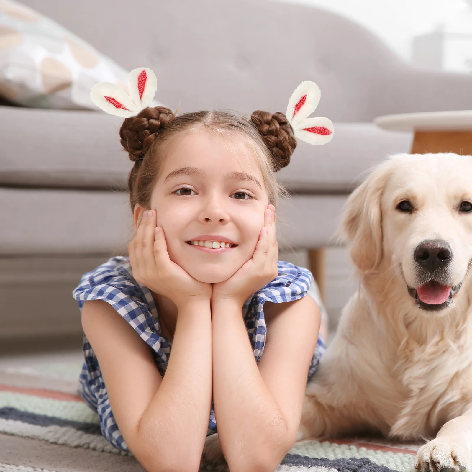 

10 шт., кроличьи уши, аксессуары «сделай сам», мягкая ткань, украшение для ушей животных для поделок, заколки для волос, костюмные уши для кролика