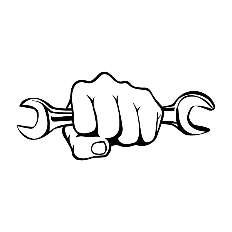 18cmx8cm Funny Mechanic Wrench Vinyl Sticker Personalized Waterproof PVC Decal Auto Motorcycle Body Window Exterior Ornament