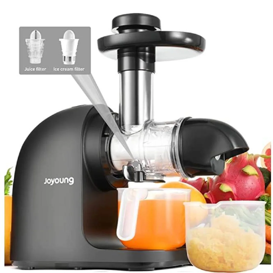 JOYOUNG Máy Ép Hoa Quả Chậm Máy Ép Lạnh Pro Nhỏ Gọn Mạnh Mẽ Máy Ép Hoa Quả Chậm Với Tổng Bột Giấy Điều Khiển Và Dễ Dàng Vệ Sinh
