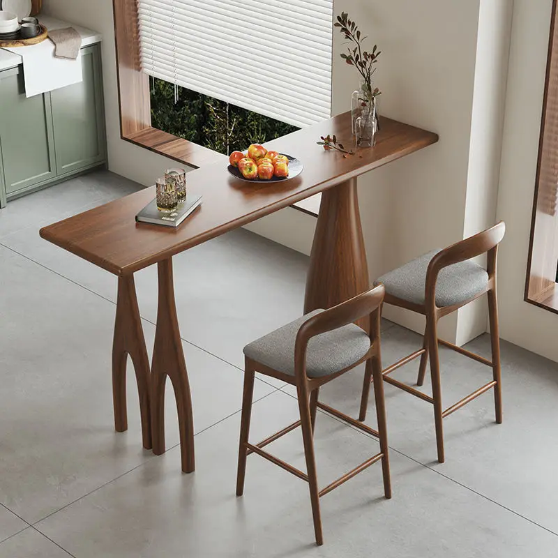 

Ваби Сантифа Барный стол из цельного дерева Бытовая перегородка для гостиной Балкон Настенный стол Колода Креативный магазин чая с молоком Высокий стол