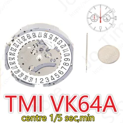 VK64 movement Japanese TMI VK674-6 New Original Hattori / SII VK Series Japanese K64A Quartz Movement Date At 6 o'clock