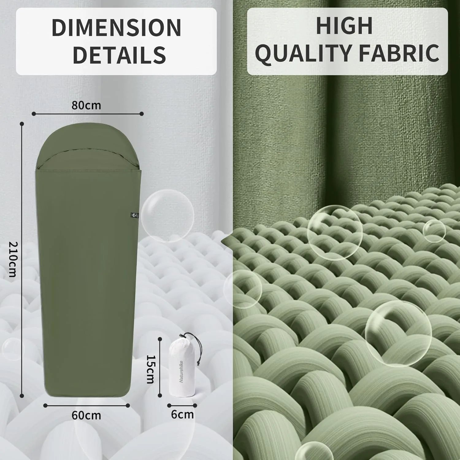 Naturehike خفيفة المحمولة المومياء كيس النوم بطانة 128 جرام قابل للغسل واحدة السفر فندق التخييم كيس النوم بطانة #5