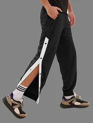 American basketball buttoned pants men's autumn trendy brand loose half-button sports training casual pants with cuffs