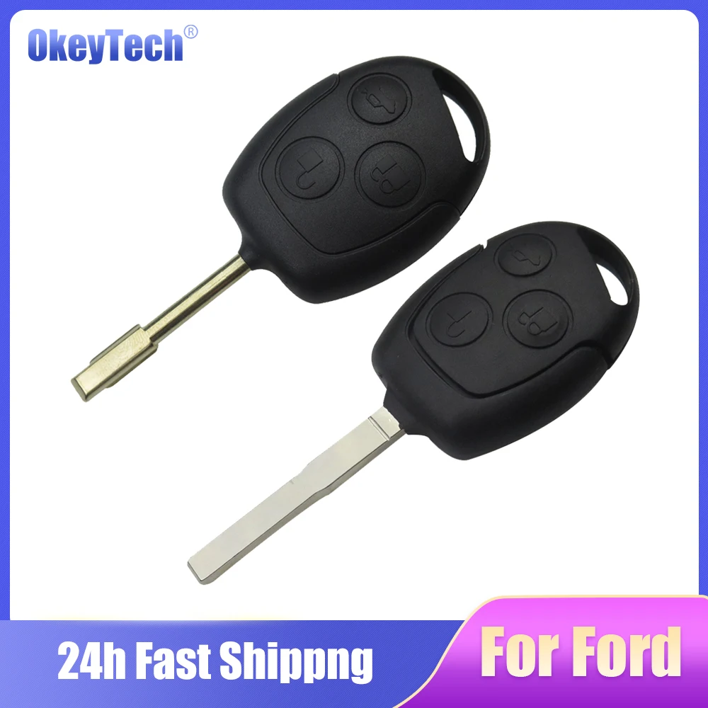 

3 Buttons Remote Car Key Shell Case Fob For Ford Focus Mondeo Festiva Fusion Suit Fiesta KA FO21 / HU101 Blade Covers