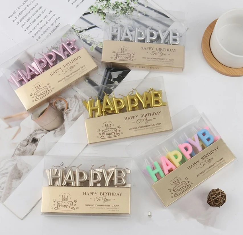 

312268 Golden Birthday Candles, Christmas Children's Romantic Party Cake Decorative Candles & Numbers