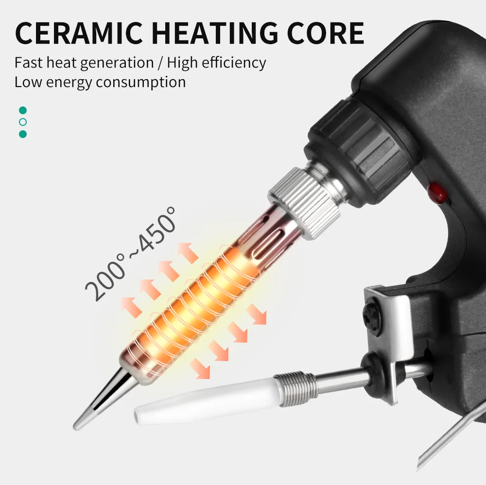 Imagem -03 - Luxianzi 80w 120w Ferro de Solda Elétrica Enviar Automático Tin Gun Conjunto para Placa de Circuito Pcb Reparação Ferramenta de Solda Aquecimento Interno