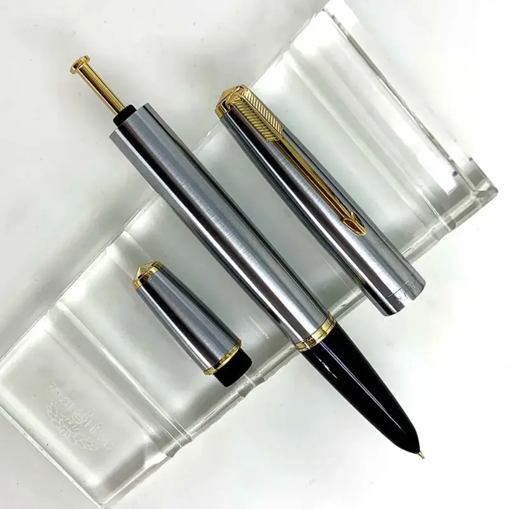 

For WingSung 601 Full Steel Vacuum Piston Fountain Pen - Hooded Nib, Fluent Writing, Stationery for School/Office, Ink Pen Gift