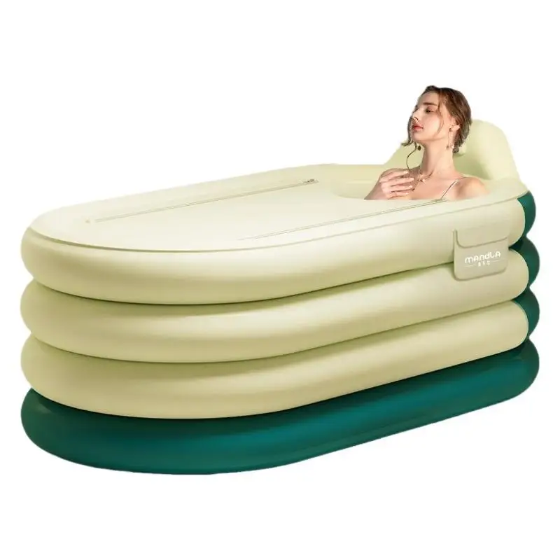 HYS Bathtub Household Bath Bucket Folding Inflatable Bath Bucket Portable Storage Adult Full Body Sitting Leg Extension