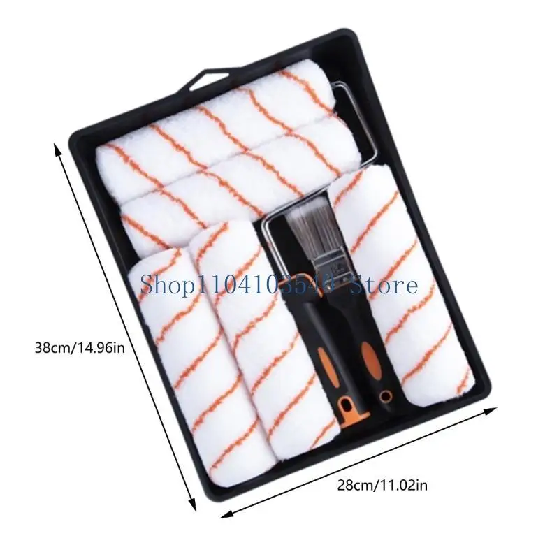 02DC Conjunto rolos e bandejas pintura com ferramentas atualizadas Conjunto pintura fácil usar para DIY