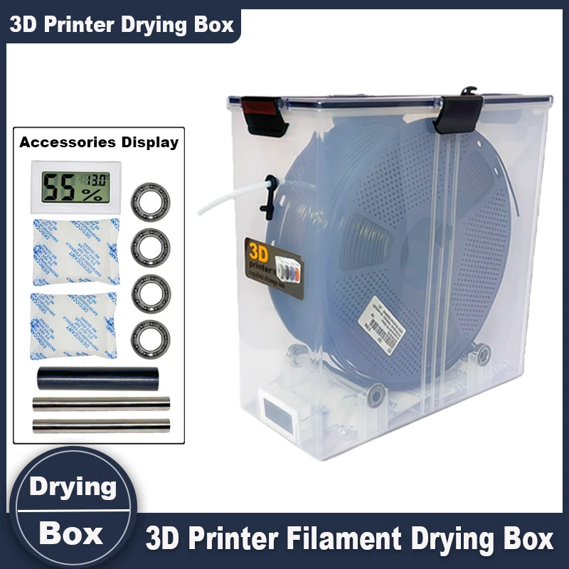 Caixa de Armazenamento de Filamento 3D – Recipiente Hermético para Carretéis de 1KG, Compatível com PA Nylon, PLA, PVB, PETG, ABS