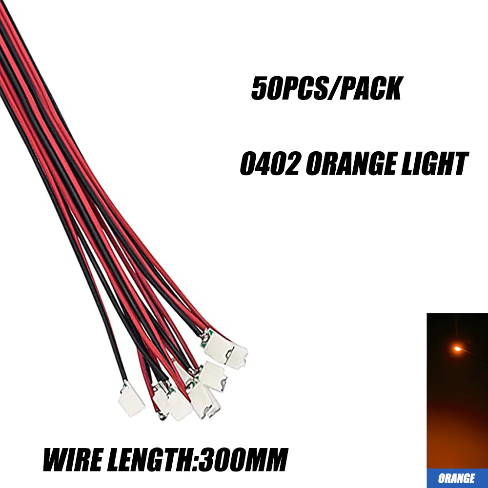 SANMERSEN 50 Teile/beutel 0402 0603 DIY SMD Lampe Wired Micro Litz Led Vorgelötet Chip Wired 3V Eisenbahn Modell spielzeug Licht DIY Führt Drähte 30cm 6