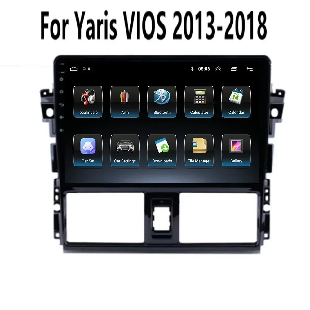 2 Din Android 13 Car Stereo Radio DVD GPS Multimedia Video Player 5G WiFi Camera DSP Carplay For TOYOTA VIOS YARIS 2013-18