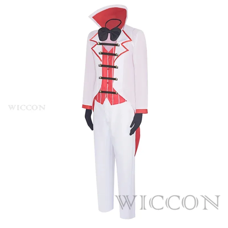 لوسيفر تأثيري هازبينيد الكرتون فندق معطف سترة ربطة القوس فيونكة زي ملابس الرجال الكبار هالوين كرنفال حفلة تمويه لعب الأدوار