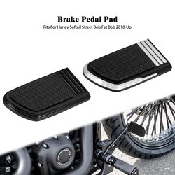 Motorcycle CNC Brake Pedal Pad Cover Black Footrest For Harley Softail Fat Bob FXDF Street Bob FXFB FXFBS 2018-2021 2022 2023